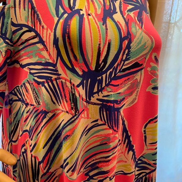 Lily Pulitzer Somerset Dress in Tiki Cabana Craze with cold shoulder size Medium - Picture 3 of 12